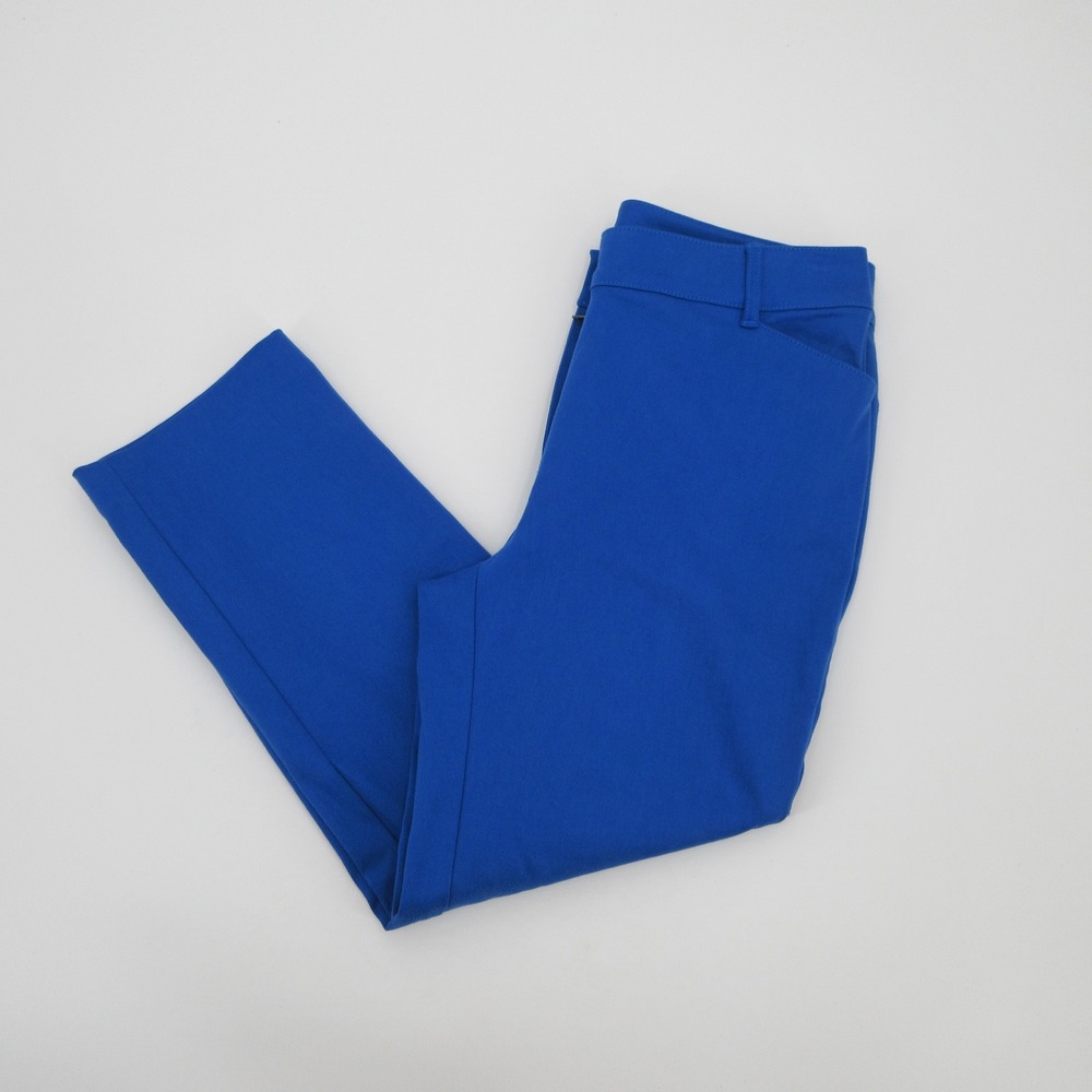 Chico's Perfect Stretch Crop Pants Royal Blue Size 0 Small Cotton Blend Tailored